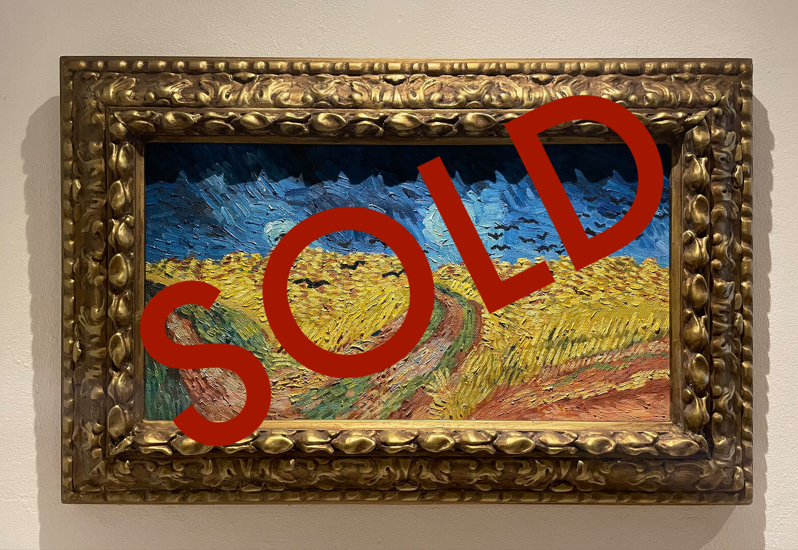 Wheat Field with Crows framed Van Gogh replica sold