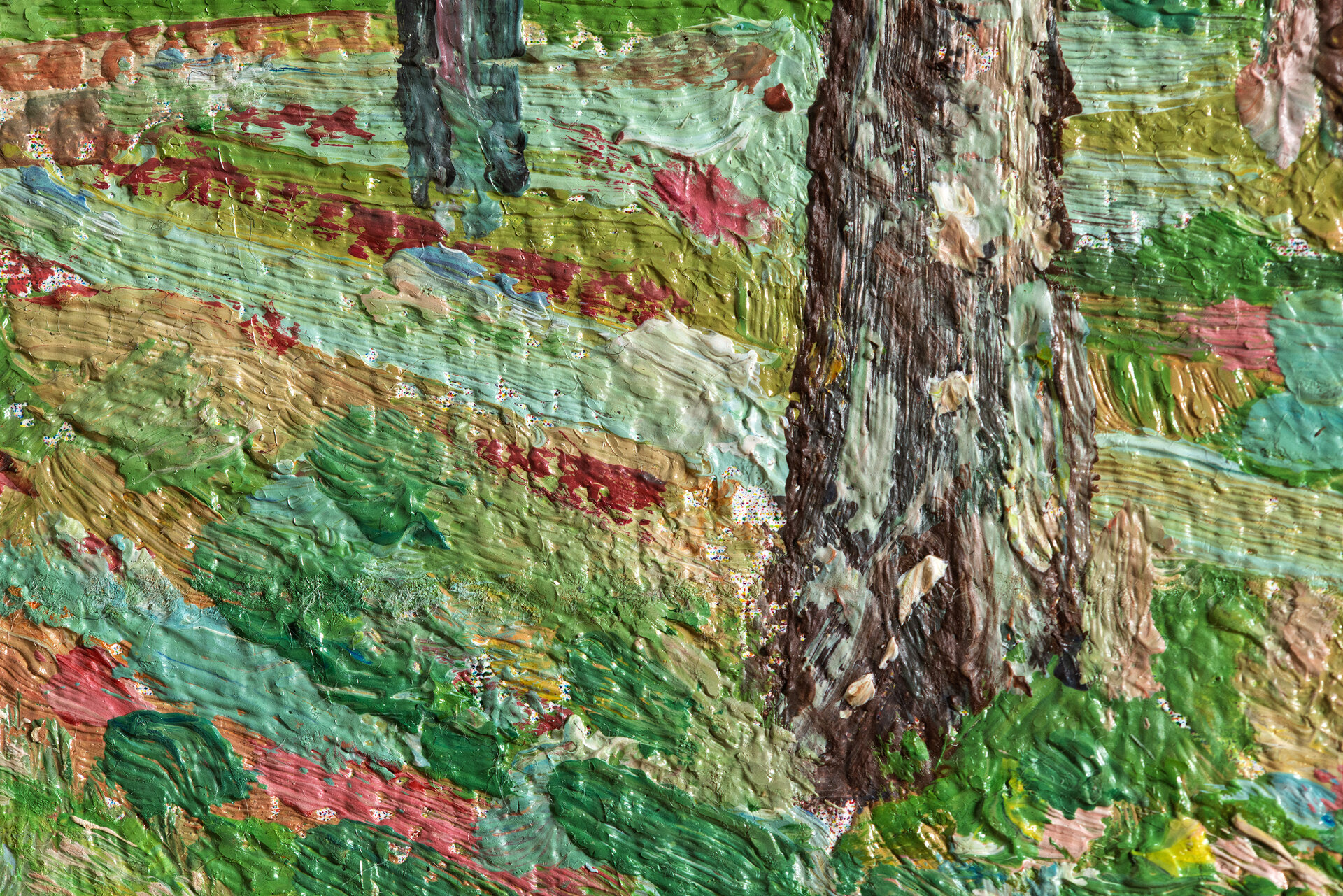 detail The White Orchard framed Van Gogh reproduction
