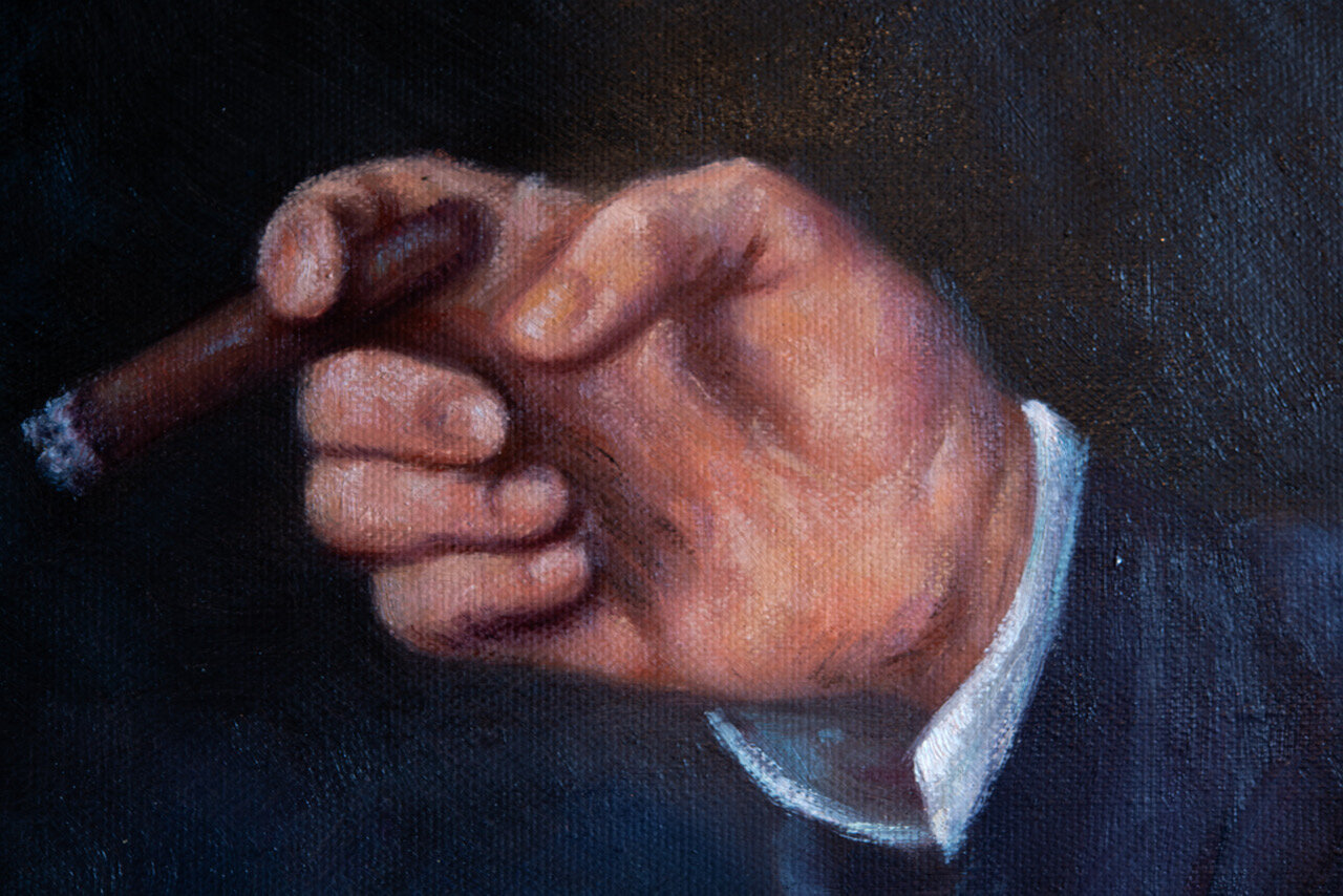 Portrait of Edmond Maitre by Frederic Bazille reproduction detail
