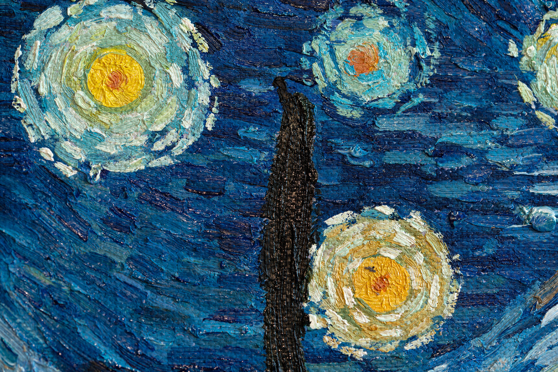 Starry Night Van Gogh framed replica detail