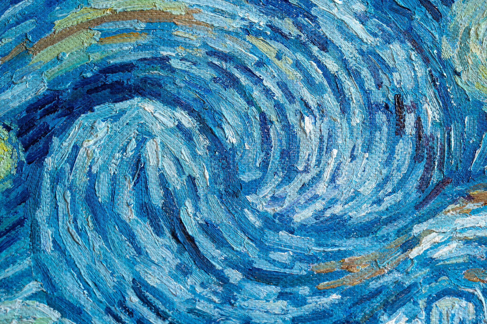 Starry Night Van Gogh framed reproduction detail
