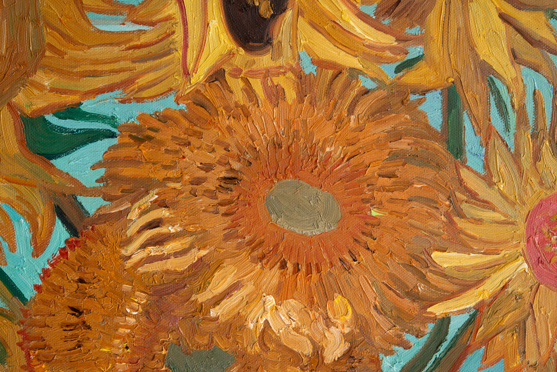 detail Vase With Twelve Sunflowers Van Gogh replica