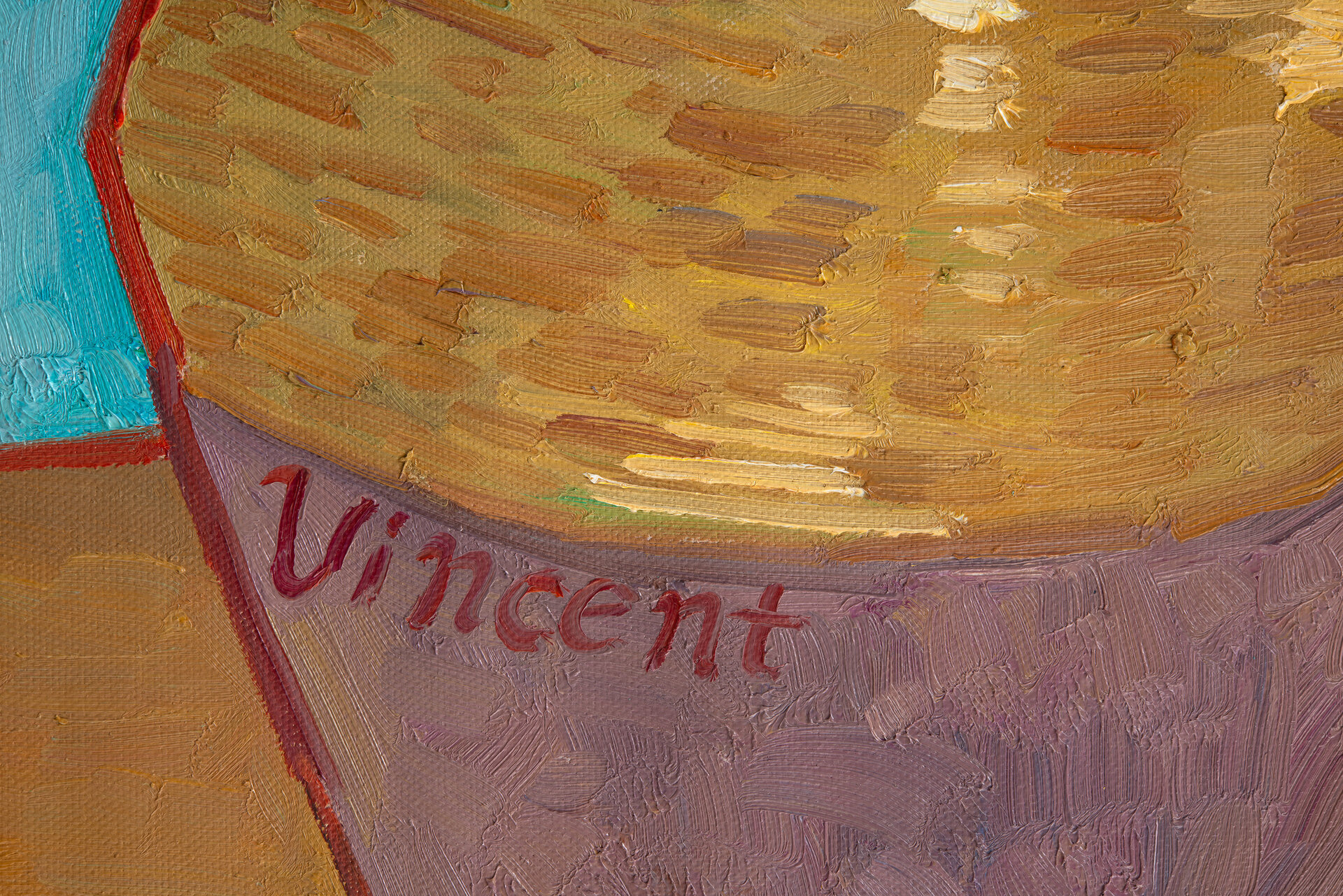 Vase With Twelve Sunflowers Van Gogh replica detail