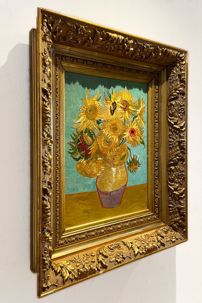 Vase With Twelve Sunflowers Van Gogh framed replica