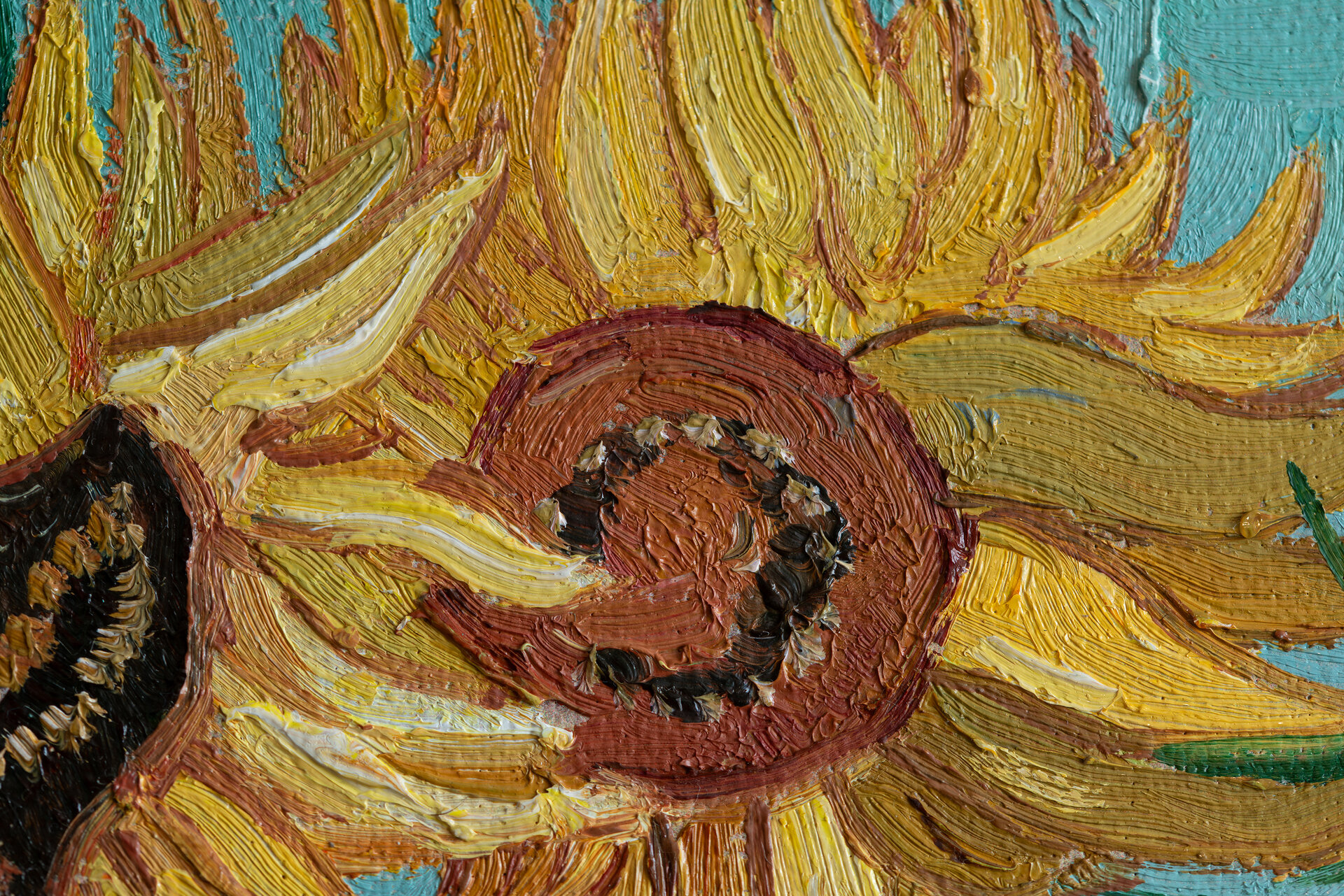 detail Vase With Twelve Sunflowers Van Gogh framed reproduction