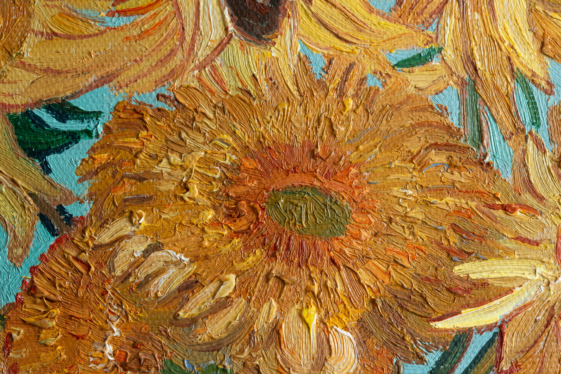 detail Vase With Twelve Sunflowers Van Gogh framed replica
