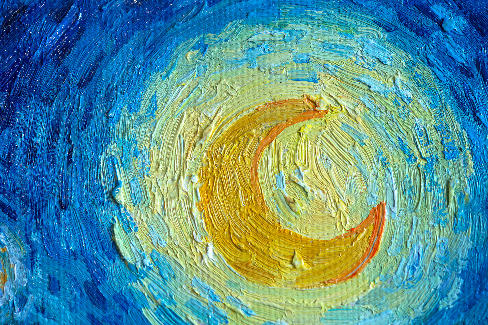 detail Starry Night Van Gogh reproduction framed