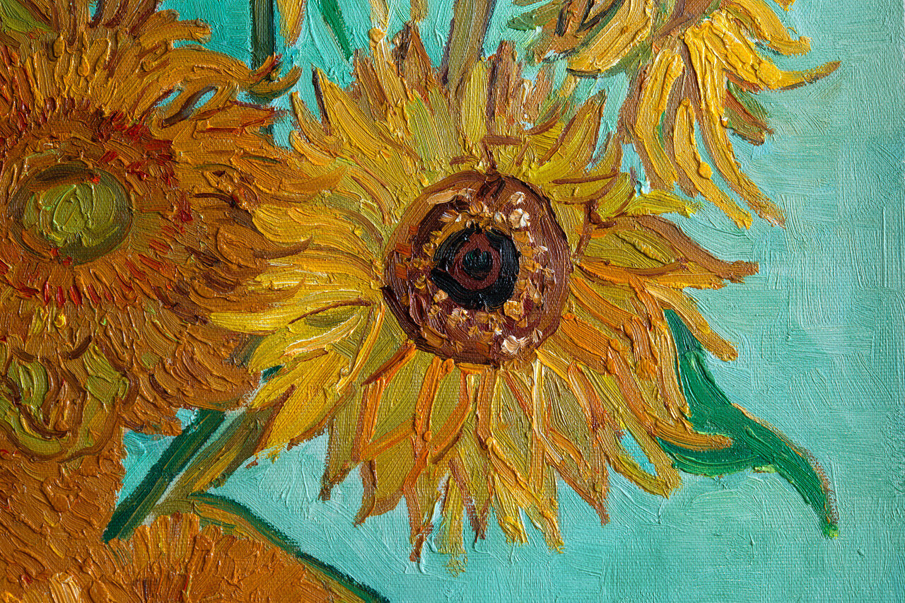 detail Still Life: Vase with Twelve Sunflowers Van Gogh replica