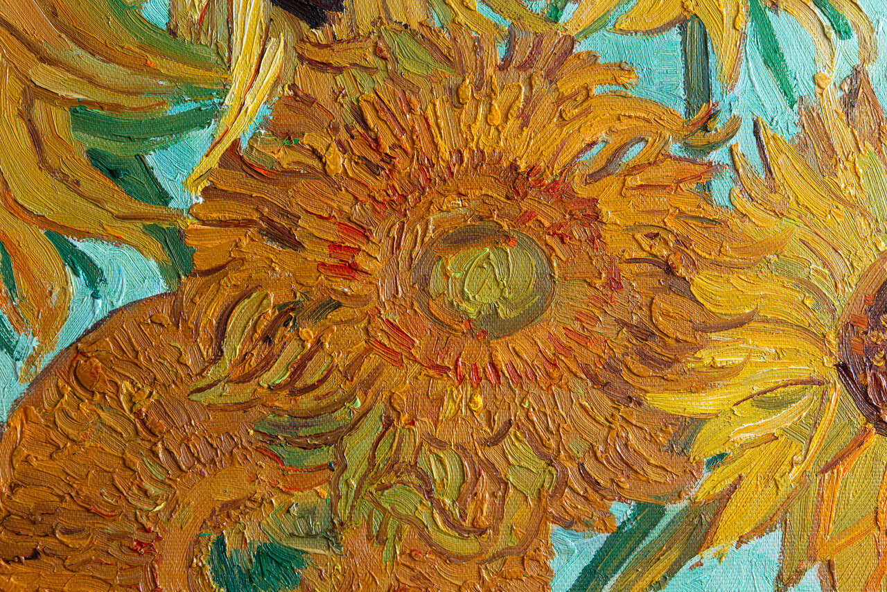 detail Vase with Twelve Sunflowers Van Gogh Reproduction