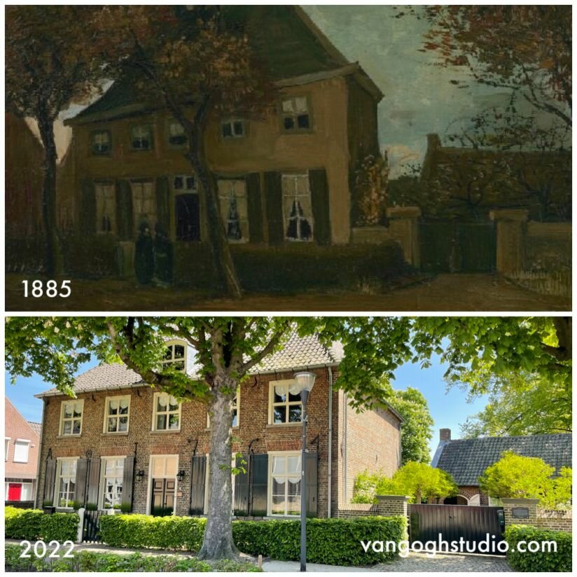 De Pastorie te Nuenen Van Gogh reproductie, geschilderd in olieverf op doek