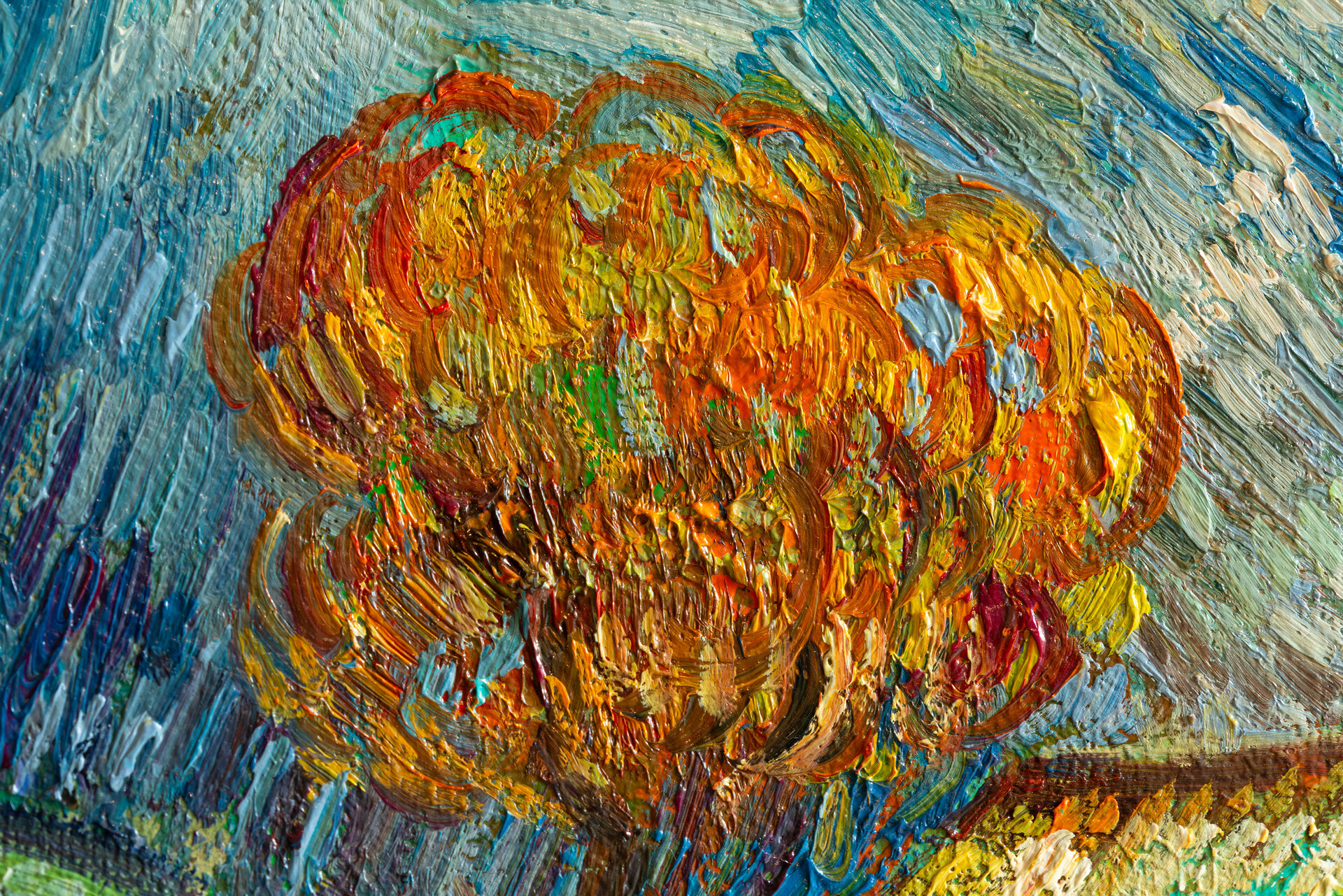 A Meadow in the Mountains Van Gogh replica detail