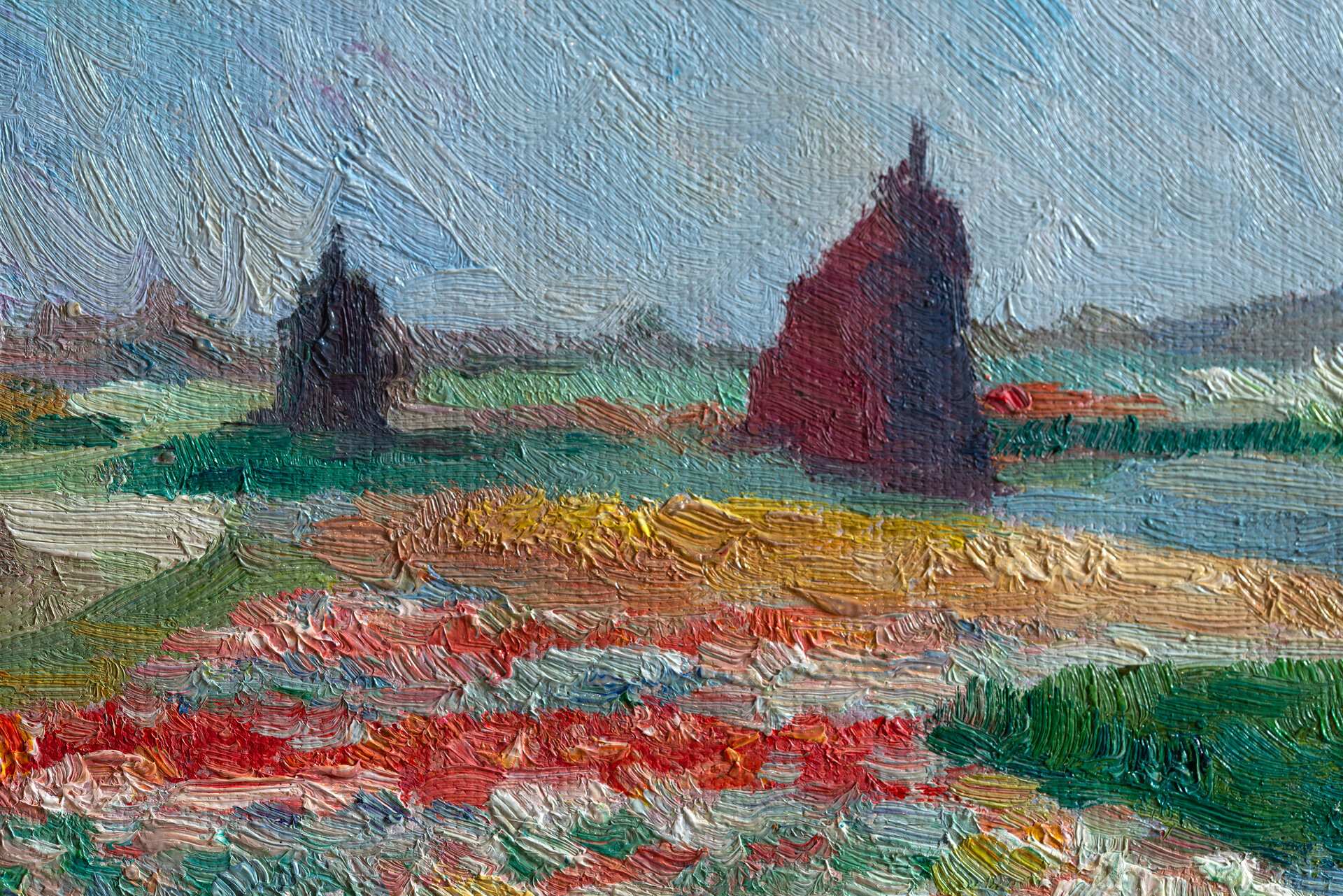 Tulip Fields near The Hague Monet reproduction detail