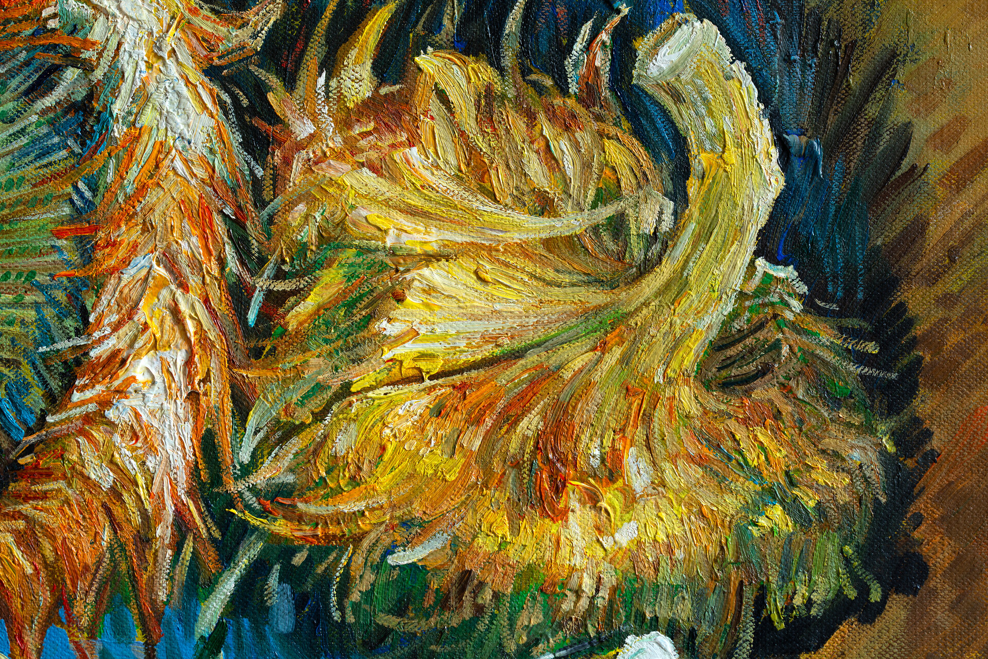 detail Four Cut Sunflowers Van Gogh replica