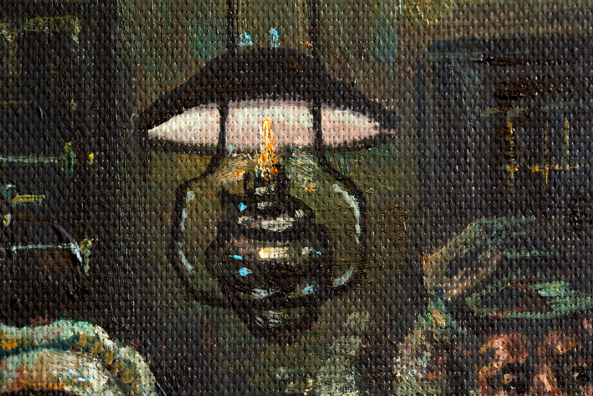 The Potato Eaters framed Van Gogh replica detail