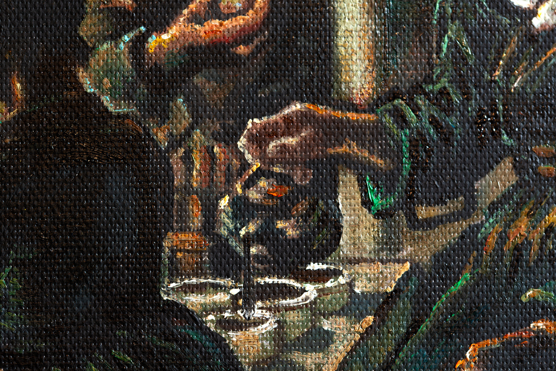 The Potato Eaters framed Van Gogh reproduction detail