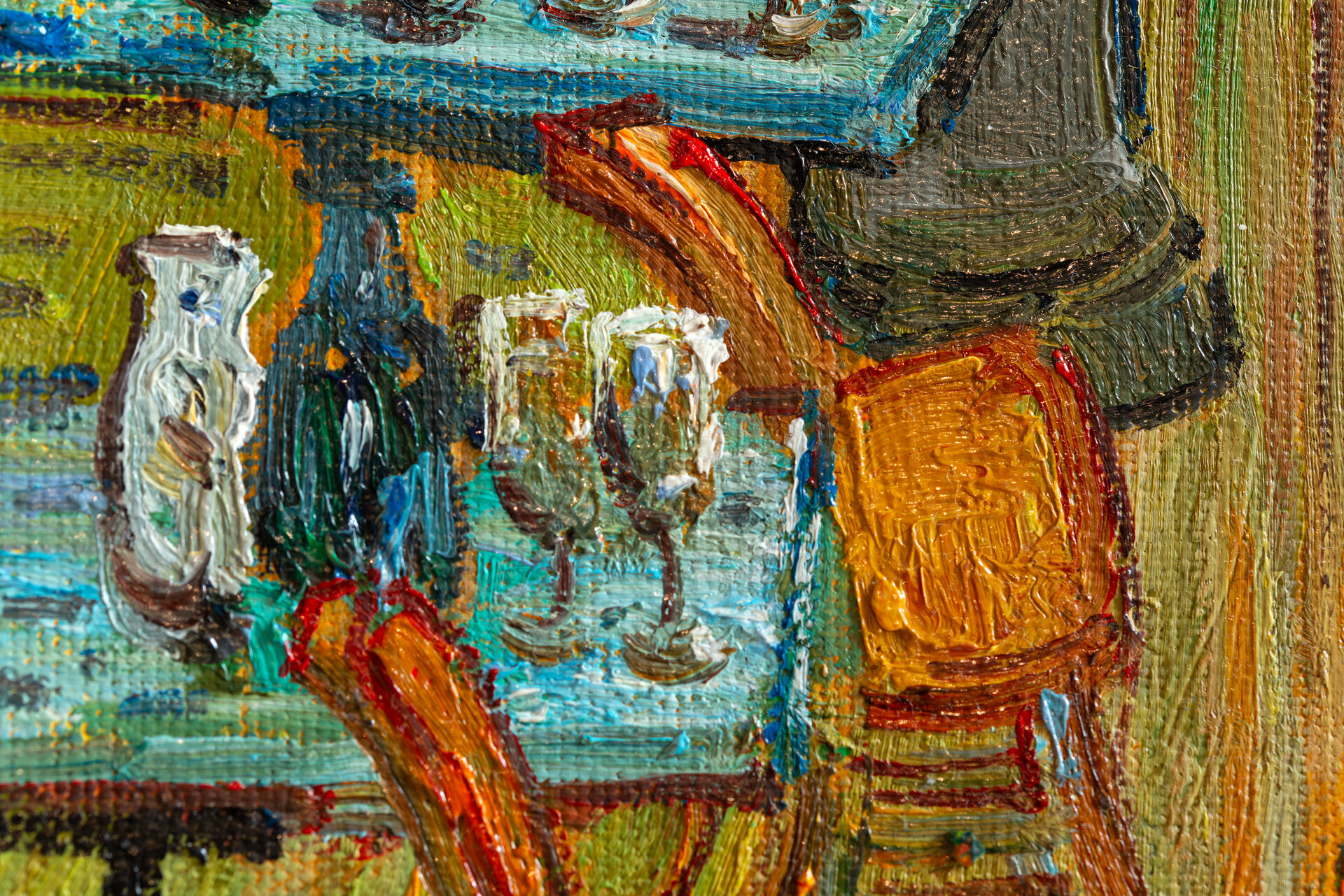 detail The Night Cafe framed Van Gogh reproduction