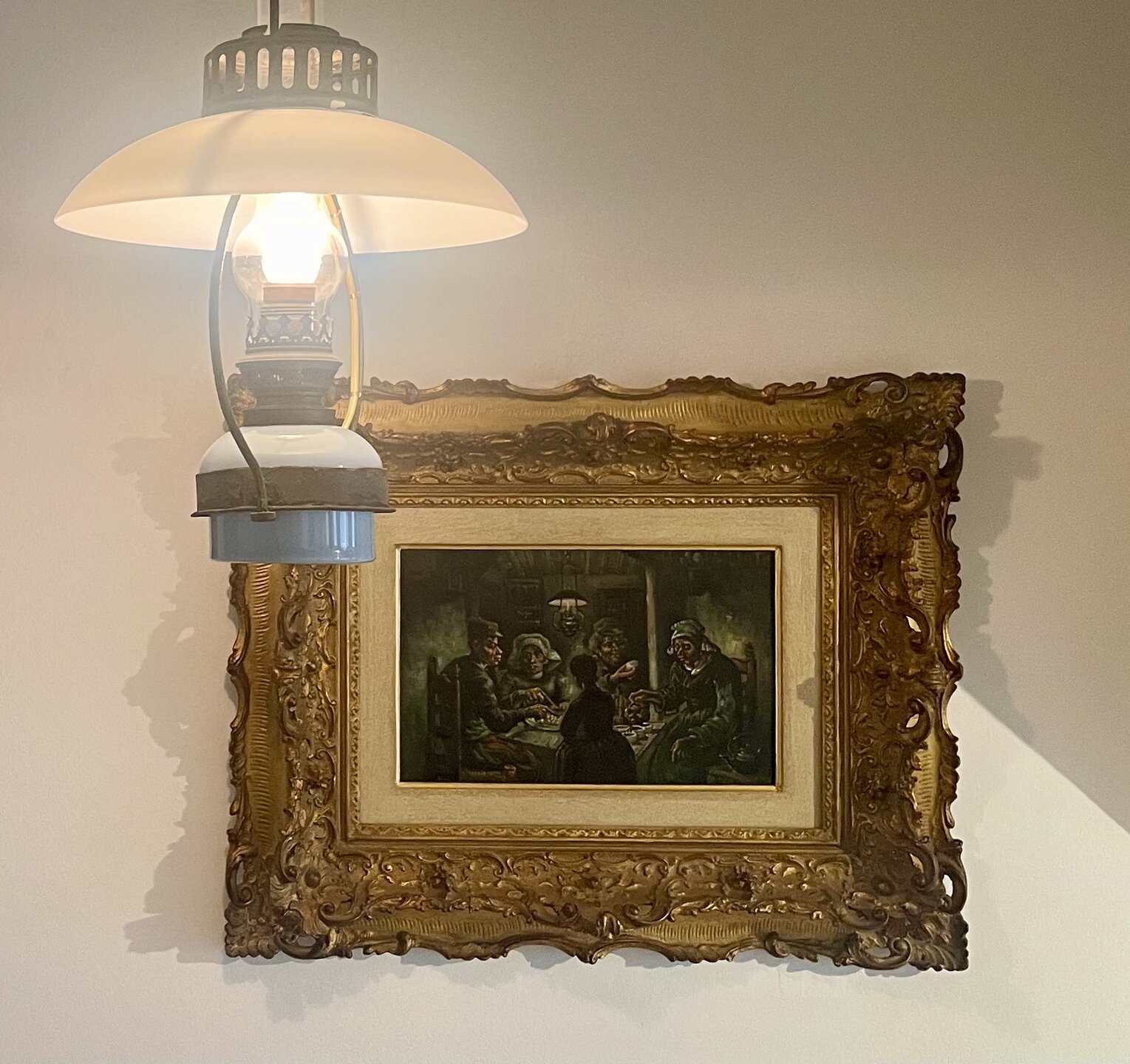 oil lamp The Potato Eaters framed Van Gogh replica