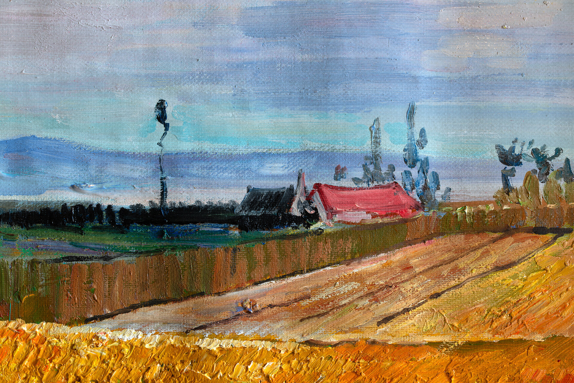 Wheat Field Van Gogh reproduction detail