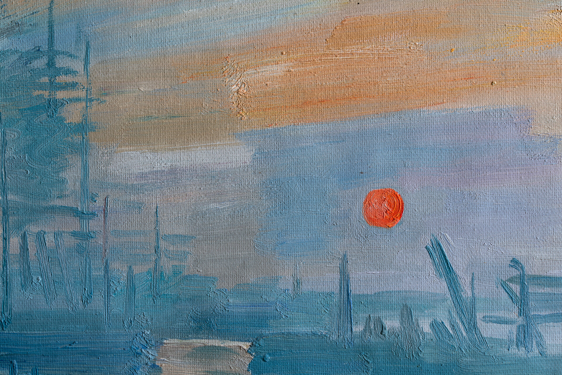 Impression, Sunrise Monet replica detail