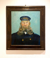Portrait of Postman Joseph Roulin framed Van Gogh replica