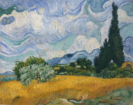 Wheat Field with Cypresses at the Haute Galline Van Gogh Reproduction