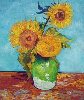 Three Sunflowers in a Vase Van Gogh reproduction
