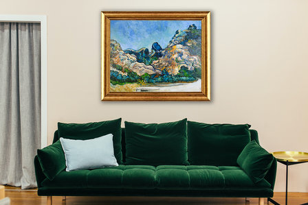 framed Mountains at Saint-Rémy Van Gogh reproduction