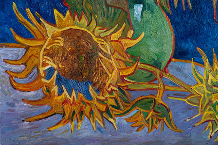 five sunflowers Van Gogh reproduction detail