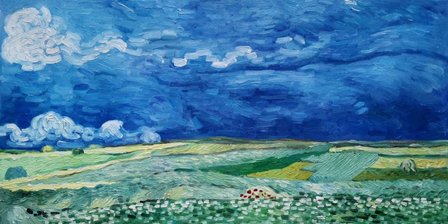 Wheat Field under Thunderclouds Van Gogh reproduction