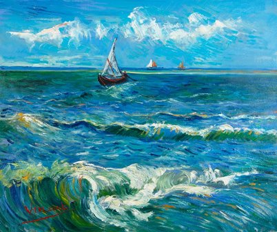 Sea at Saintes-Maries-de-la-mer Van Gogh Reproduction