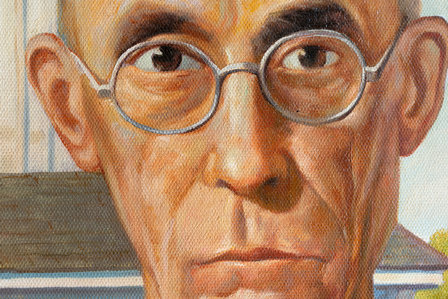 detail American Gothic Grant Wood reproduction