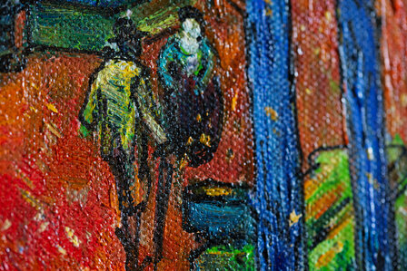 detail Falling Leaves framed Van Gogh reproduction