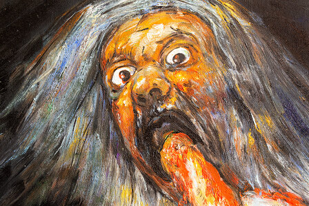 detail Saturn devouring his son Goya reproduction