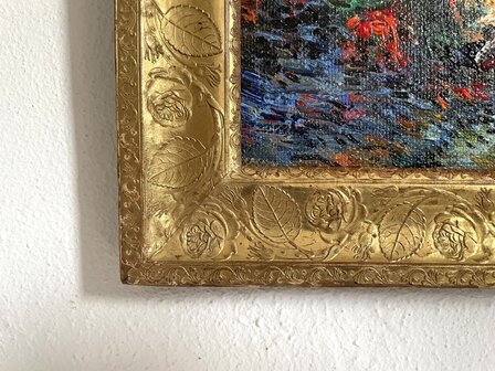 De Rode Wijngaard ingelijste Van Gogh reproductie, geschilderd in olieverf op doek