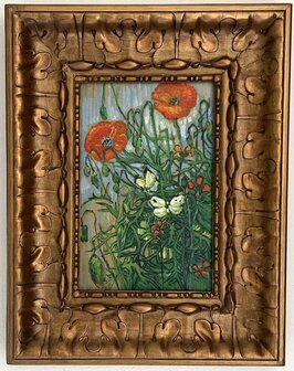 Butterflies and Poppies framed Van Gogh reproduction