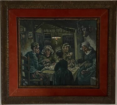 The Potato Eaters framed Van Gogh reproduction