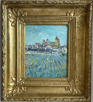 View of Saintes-Maries-de-la-Mer framed Van Gogh reproduction