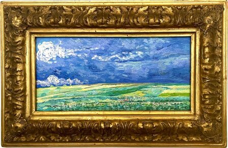 Framed Wheat Field under Thunderclouds van gogh replica