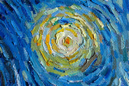Sterrennacht Van Gogh reproductie, geschilderd in olieverf op doek