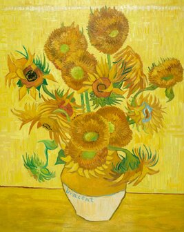 Vase With fifteen Sunflowers Van Gogh Reproduction