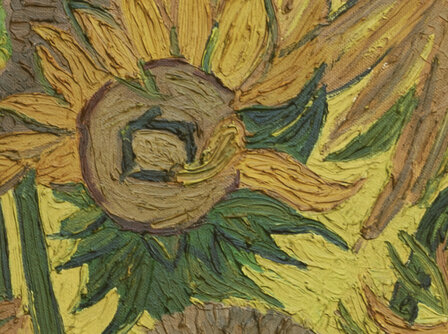Vase with 15 Sunflowers by Cees van Loon Van Gogh replica detail