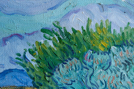 detail Wheat Field with Cypresses framed Van Gogh replica