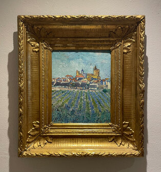 Gezicht op Saintes-Maries-de-la-Mer ingelijste Van Gogh reproductie, geschilderd in olieverf op doek