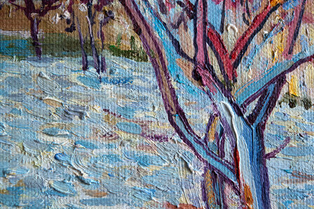 detail Pink Peach Tree framed Van Gogh replica