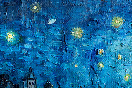 Starry Night over the Rhone framed Van Gogh reproduction detail