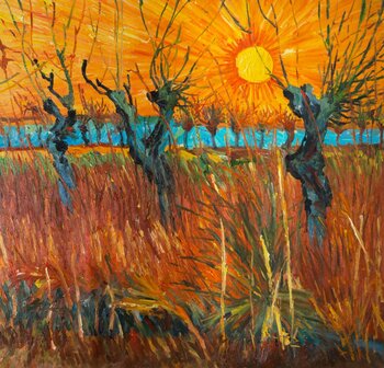 Willows at Sunset Van Gogh oil painting reproduction
