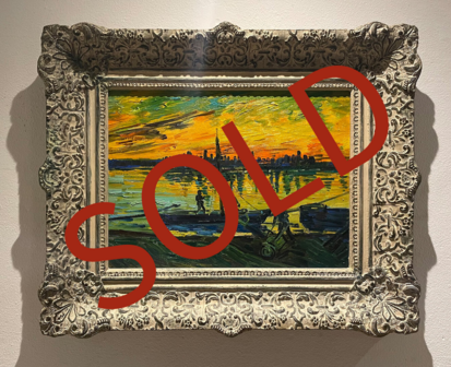 sold Men Unloading Coal Barges framed Van Gogh reproduction