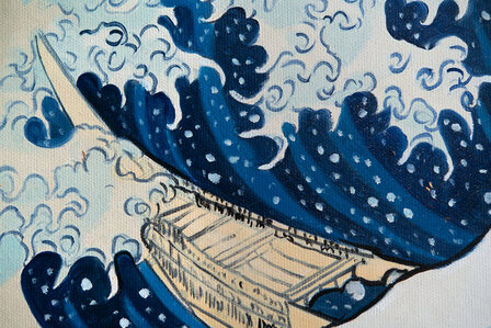 detail The Great Wave off Kanagawa Hokusai reproduction