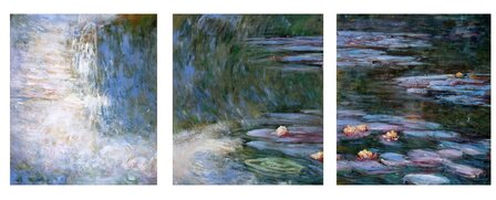 3 paintings Water Lilies Paris, Monet reproduction