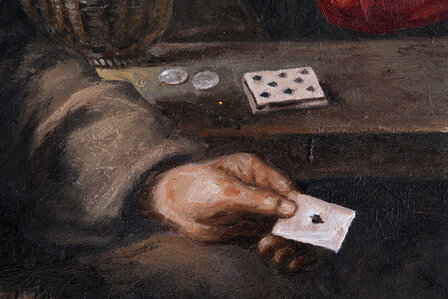 The Card Players Le Nain reproduction detail